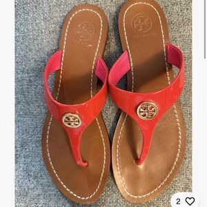 Tory Burch Cameron Patent Leather Sandals Size 7.5M